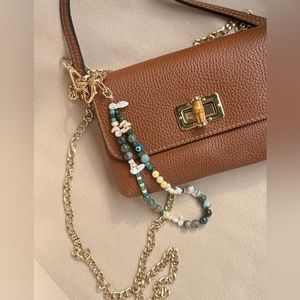 Handmade Bag charm / Phone charm / natural stone,nacre, pearls . So chic!